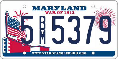 MD license plate 5BM5379
