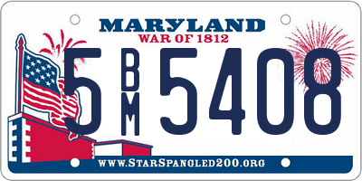 MD license plate 5BM5408