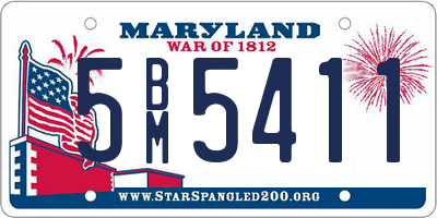 MD license plate 5BM5411
