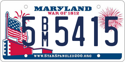 MD license plate 5BM5415