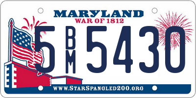 MD license plate 5BM5430