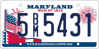 MD license plate 5BM5431