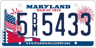 MD license plate 5BM5433