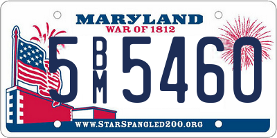 MD license plate 5BM5460