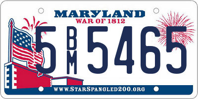 MD license plate 5BM5465