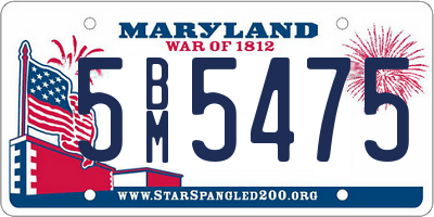MD license plate 5BM5475