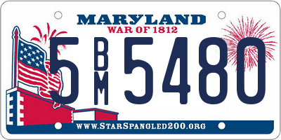 MD license plate 5BM5480