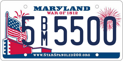 MD license plate 5BM5500