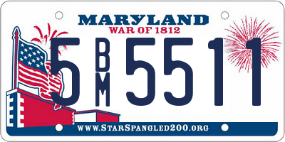MD license plate 5BM5511