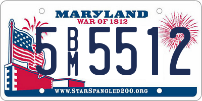 MD license plate 5BM5512