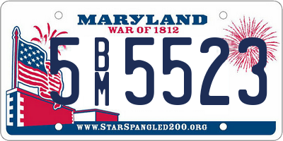 MD license plate 5BM5523