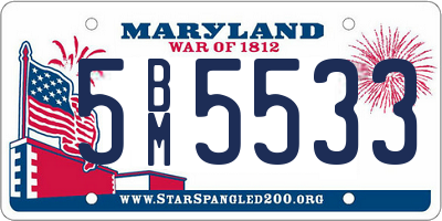 MD license plate 5BM5533