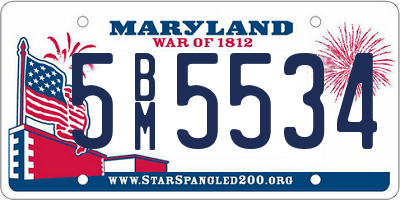 MD license plate 5BM5534