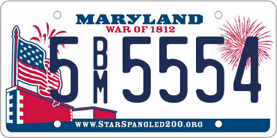 MD license plate 5BM5554