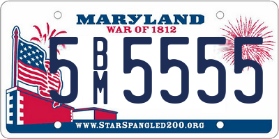 MD license plate 5BM5555