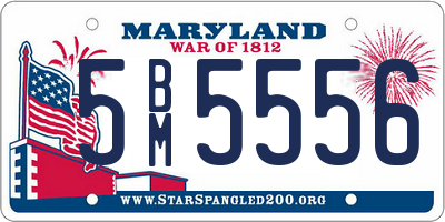 MD license plate 5BM5556