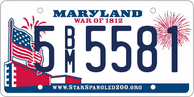 MD license plate 5BM5581