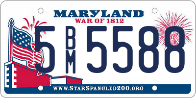 MD license plate 5BM5588