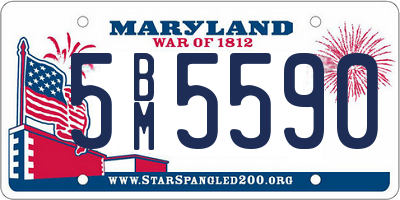 MD license plate 5BM5590