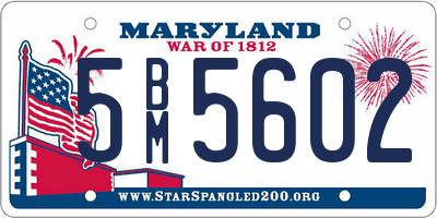 MD license plate 5BM5602