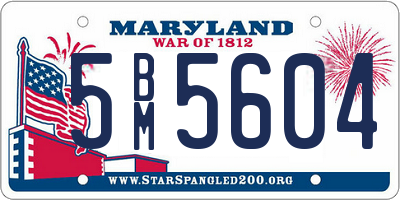 MD license plate 5BM5604