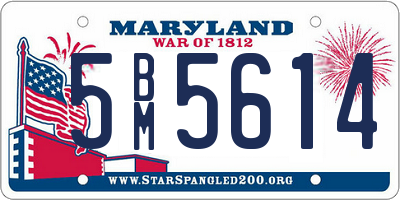 MD license plate 5BM5614