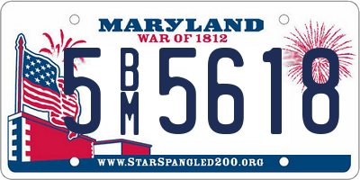 MD license plate 5BM5618