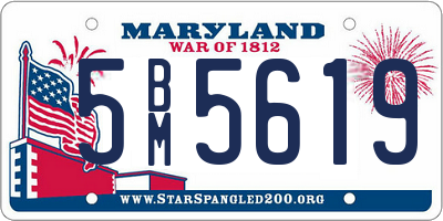 MD license plate 5BM5619