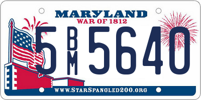 MD license plate 5BM5640