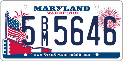 MD license plate 5BM5646