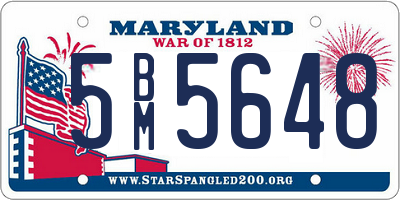 MD license plate 5BM5648