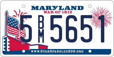 MD license plate 5BM5651