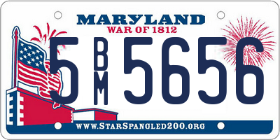 MD license plate 5BM5656