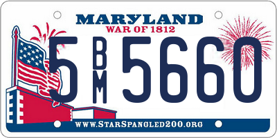 MD license plate 5BM5660