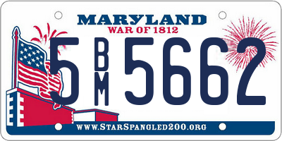 MD license plate 5BM5662