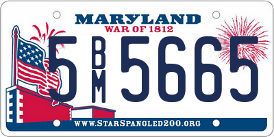 MD license plate 5BM5665
