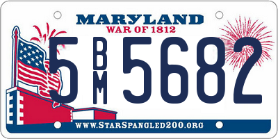 MD license plate 5BM5682