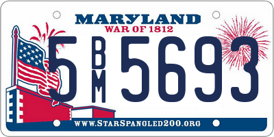 MD license plate 5BM5693