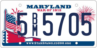 MD license plate 5BM5705