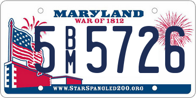 MD license plate 5BM5726