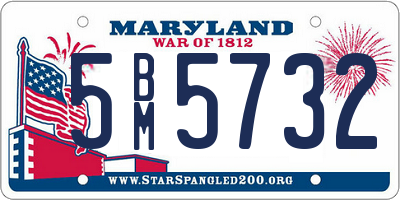 MD license plate 5BM5732