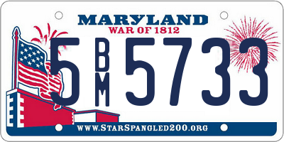 MD license plate 5BM5733