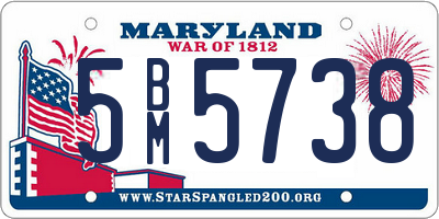 MD license plate 5BM5738
