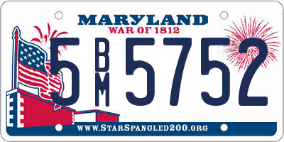 MD license plate 5BM5752