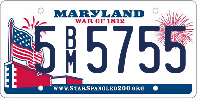 MD license plate 5BM5755