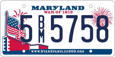 MD license plate 5BM5758
