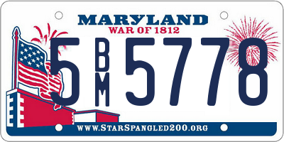 MD license plate 5BM5778