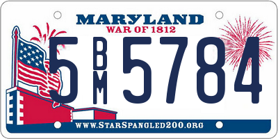 MD license plate 5BM5784