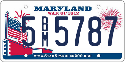 MD license plate 5BM5787