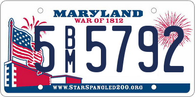 MD license plate 5BM5792